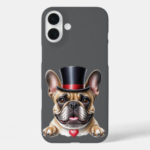 Französische Bulldogge French Bulldog mit Zylinder iPhone 16 Plus Hülle