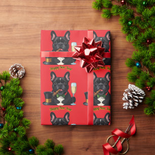 Französische Bulldogge French Bulldog Neujahr Geschenkpapier