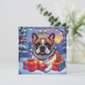 Französische Bulldogge French Bulldog Weihnachten  (Stehend Vorderseite)