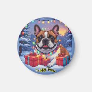 Französische Bulldogge French Bulldog Weihnachten Magnet