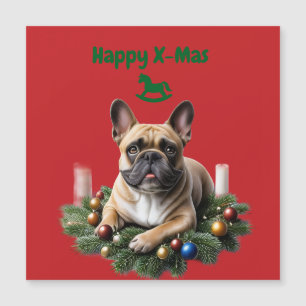 Französische Bulldogge French Bulldog  Weihnachten Magnetkarte