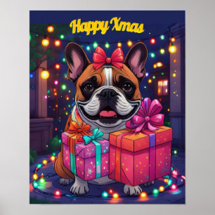Französische Bulldogge French Bulldog Weihnachten Poster