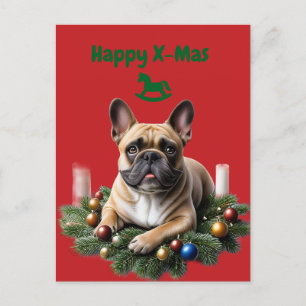 Französische Bulldogge French Bulldog  Weihnachten Postkarte