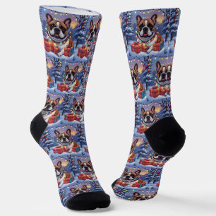 Französische Bulldogge French Bulldog Weihnachten Socken