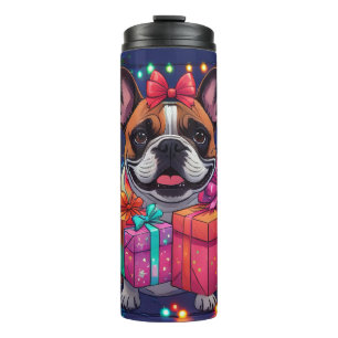 Französische Bulldogge French Bulldog Weihnachten Thermosbecher