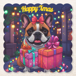 Französische Bulldogge French Bulldog Weihnachten Untersetzer