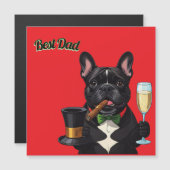 Französische Bulldogge French  Bulldog Zigarre  Magnetkarte (Vorne/Hinten)