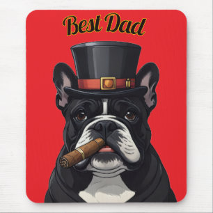 Französische Bulldogge French Bulldog Zigarre Mousepad