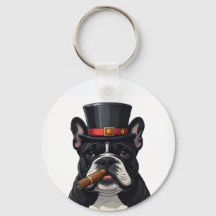 Französische Bulldogge French Bulldog Zigarre Schlüsselanhänger