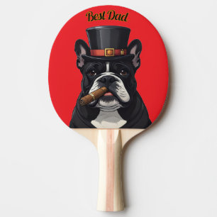 Französische Bulldogge French Bulldog Zigarre Tischtennis Schläger