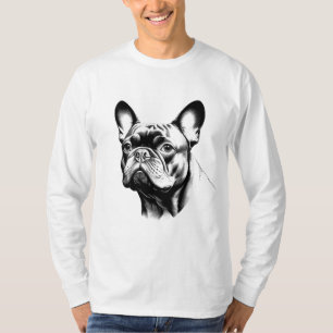 Französische Bulldogge Frenchie Bleistiftskizze Ku T-Shirt