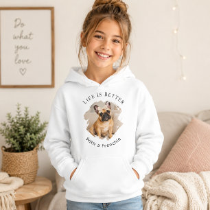 Französische Bulldogge Frenchie Foto Das Leben ist Hoodie
