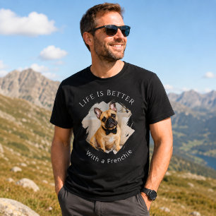 Französische Bulldogge Frenchie Foto Das Leben ist T-Shirt
