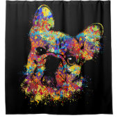 Französische Bulldogge - Frenchie Hund Duschvorhang (Vorderseite)