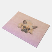 Französische Bulldogge - Frenchie Hund Fußmatte (Schrägansicht)