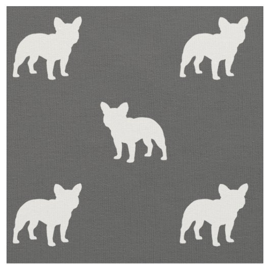 Französische Bulldogge Frenchie Silhouette-Muster Stoff (Nahaufnahme)