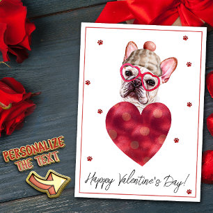 Französische Bulldogge Frenchie Valentinstag-Gesch Feiertagskarte