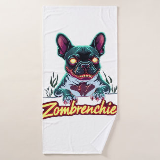 Französische Bulldogge Frenchie Zombie Hund Hallow Badehandtuch
