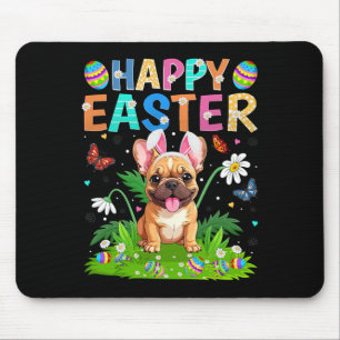 Französische Bulldogge Frohe Ostereier-Suche Bunny Mousepad