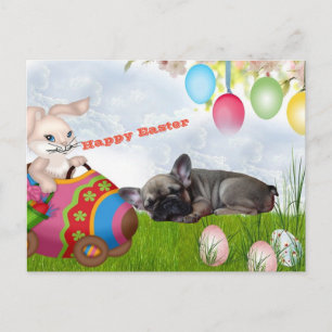 Französische Bulldogge Frohe Ostern Französische B Postkarte