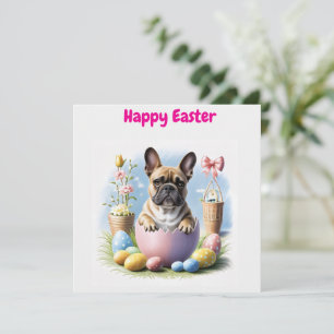 Französische Bulldogge Frohe Ostern French Bulldog Einladung