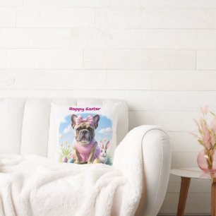 Französische Bulldogge Frohe Ostern French Bulldog Kissen