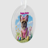 Französische Bulldogge Frohe Ostern French Bulldog Ornament (Vorderseite)