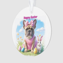 Französische Bulldogge Frohe Ostern French Bulldog