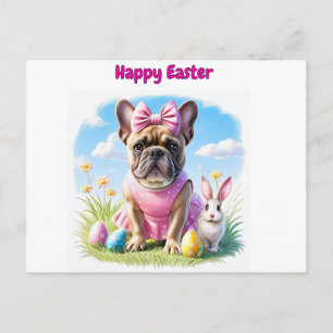 Französische Bulldogge Frohe Ostern French Bulldog Postkarte