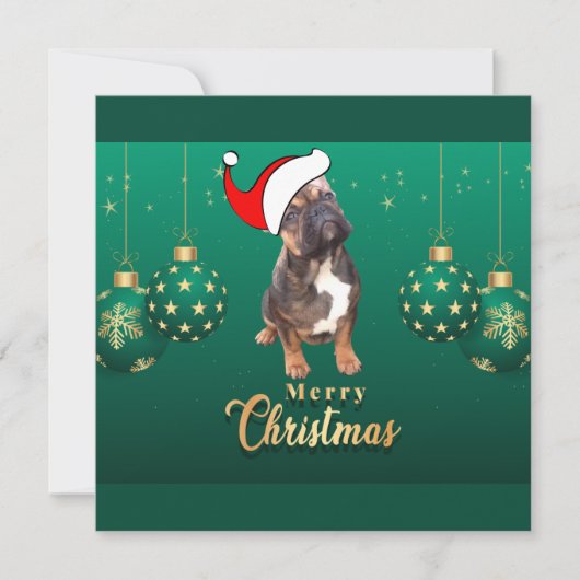 Französische Bulldogge Frohe Weihnachten Einladung (Vorderseite)