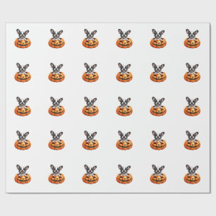 Französische Bulldogge Frohes Halloween-Kürbis Kla Geschenkpapier