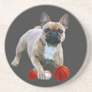 Französische Bulldogge Fussball Getränkeuntersetzer