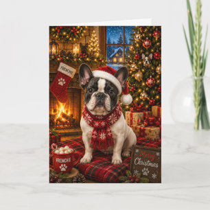 Französische Bulldogge Gemütliches Weihnachten Kam Karte