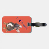 Französische Bulldogge Gepäckanhänger (Rückseite horizontal)