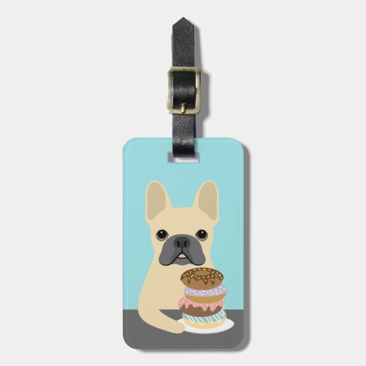 Französische Bulldogge-Gepäckanhänger Gepäckanhänger (Vorderseite vertikal)