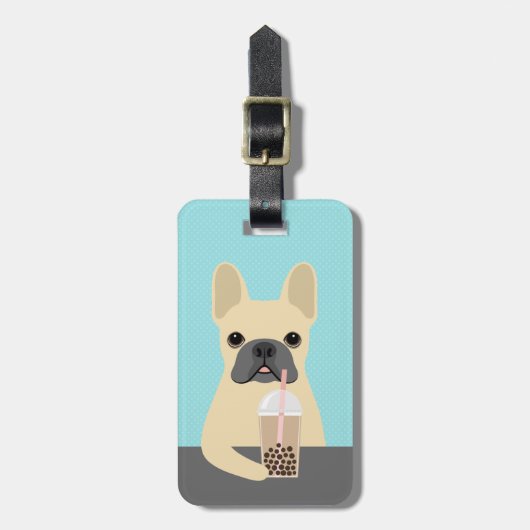 Französische Bulldogge-Gepäckanhänger Gepäckanhänger (Vorderseite vertikal)