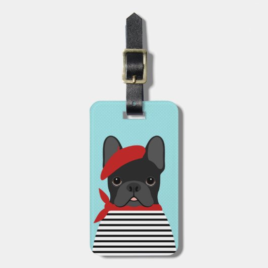 Französische Bulldogge-Gepäckanhänger Gepäckanhänger (Vorderseite vertikal)