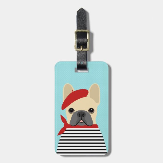 Französische Bulldogge-Gepäckanhänger Gepäckanhänger (Vorderseite vertikal)
