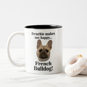 Französische Bulldogge Gesicht Hunde Liebhaber Zweifarbige Tasse