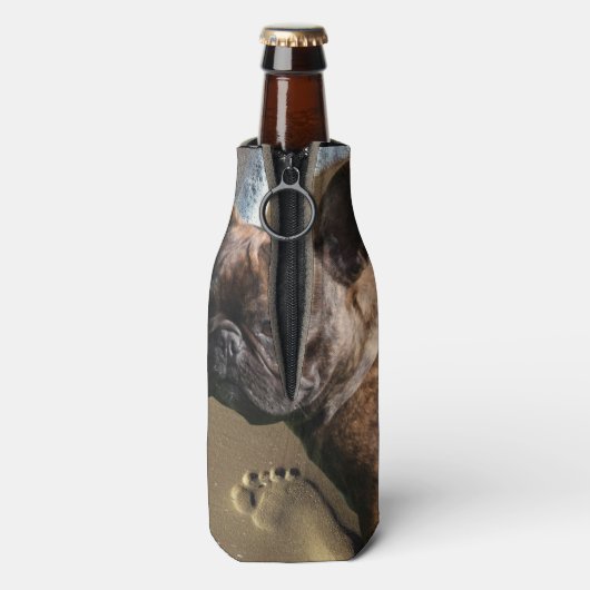 Französische Bulldogge Getränkekühler Flaschenkühler (Flasche Rückseite)