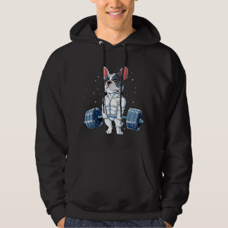 Französische Bulldogge Gewichtheben Lustig Deadlif Hoodie