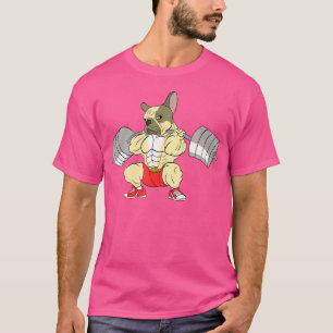 Französische Bulldogge Gewichtheben Lustiger Deadl T-Shirt