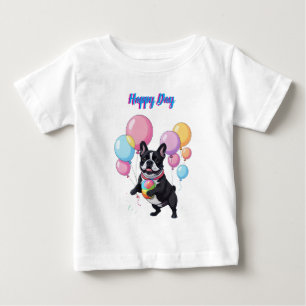 Französische Bulldogge Glücklicher Tag Französisch Baby T-shirt
