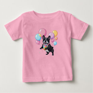 Französische Bulldogge Glücklicher Tag Französisch Baby T-shirt