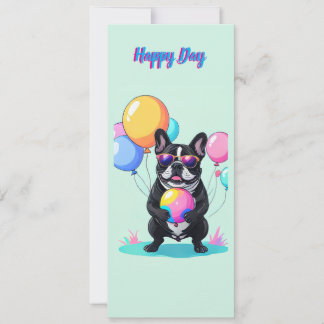 Französische Bulldogge Glücklicher Tag Französisch Einladung