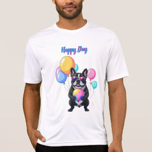 Französische Bulldogge Glücklicher Tag Französisch T-Shirt