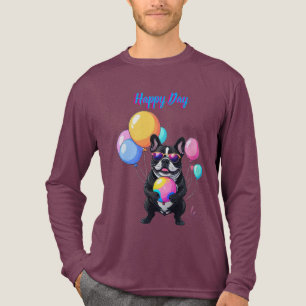 Französische Bulldogge Glücklicher Tag Französisch Tri-Blend Shirt