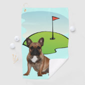 Französische Bulldogge Golfplatz French Bulldog Golfhandtuch (Insitu)