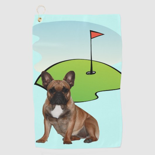 Französische Bulldogge Golfplatz French Bulldog Golfhandtuch (Vorderseite)