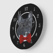 Französische Bulldogge Große Wanduhr (Winkel)